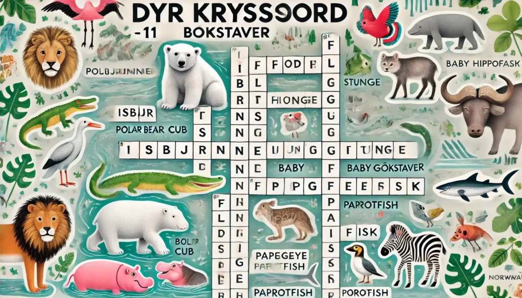 Dyr kryssord 11 bokstaver