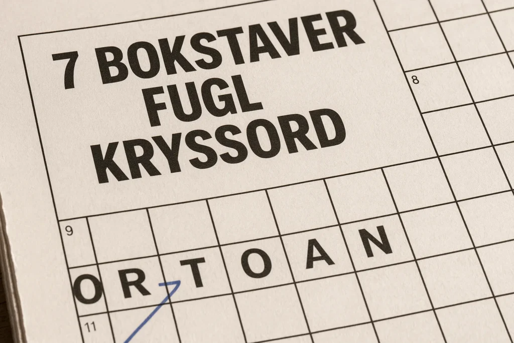 7 Bokstaver Synonym til Fugl i Kryssord